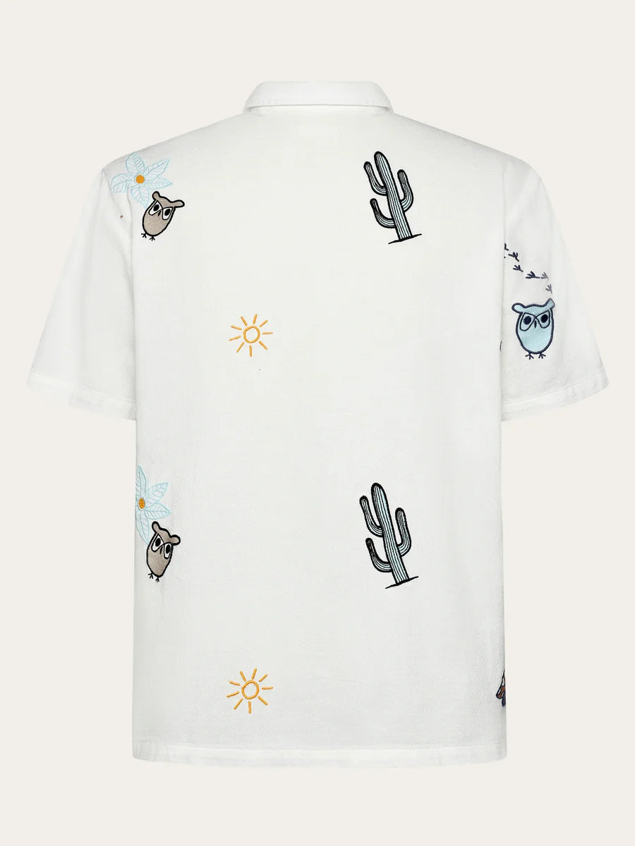 Knowledge BOX FIT SHORT SLEEVE SHIRT with embroidery
